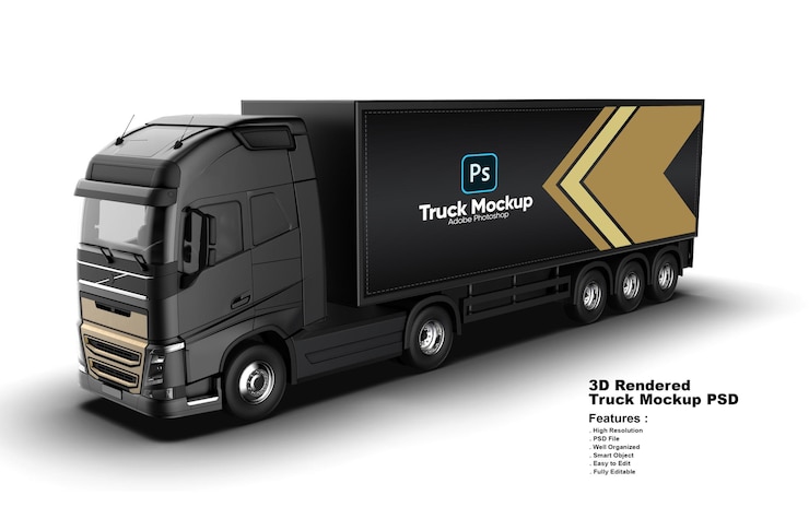 Mockup 3D per camion di consegna moderno