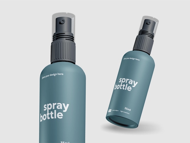 Mockup 3D realistico isolato della bottiglia di spray