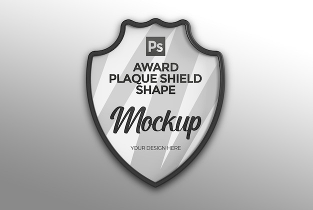 Mockup a forma di scudo placca premio