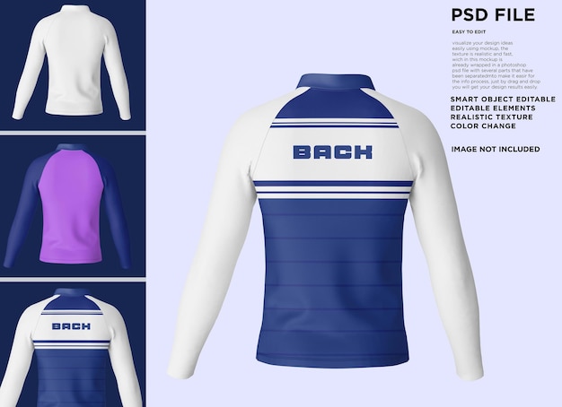 Mockup a maniche lunghe con collo UV e maglietta Raglan