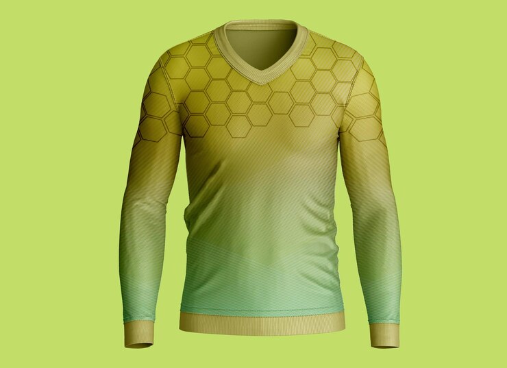 PSD mockup a maniche lunghe con scollo a v