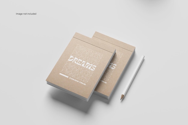 Mockup aberto do bloco de notas