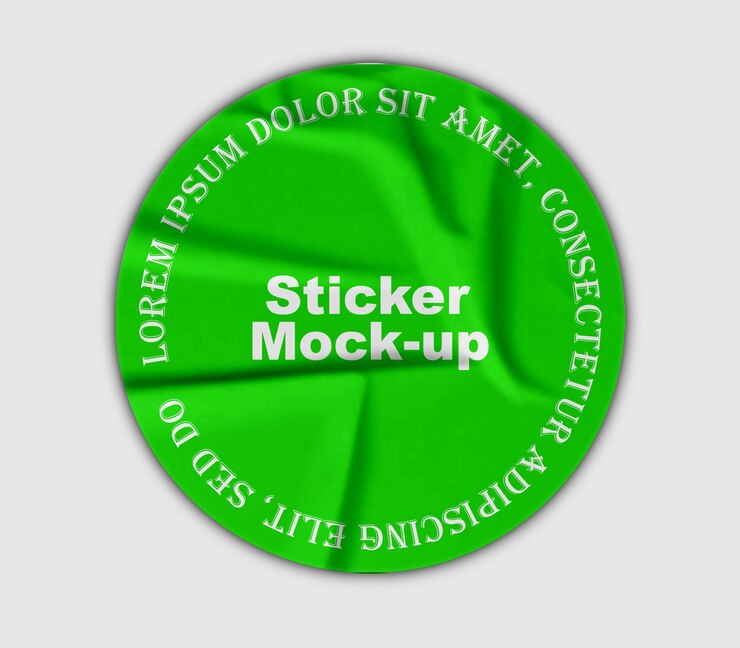 PSD mockup de adhesivo de círculo