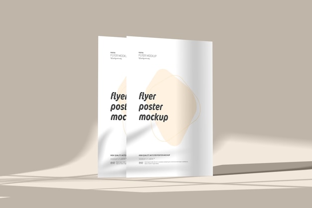 Mockup d'affiche de flyer avec superposition d'ombre