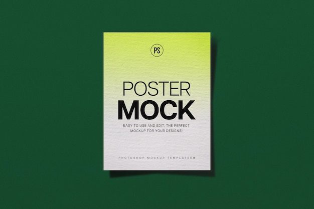 Mockup d'affiche en papier à fond vert