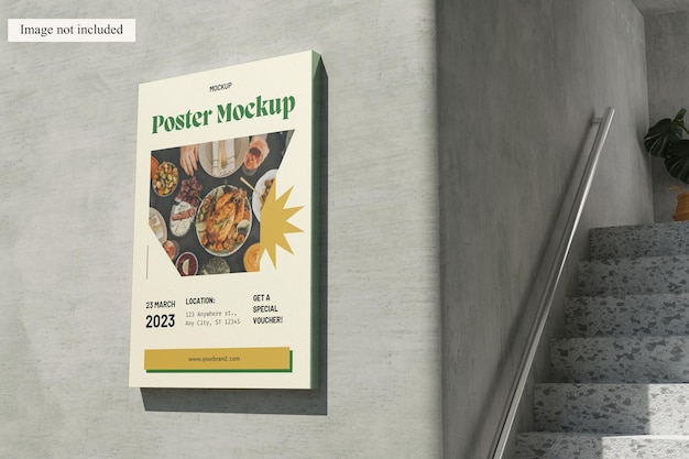 Mockup d'affiche réaliste pour présenter votre conception publicitaire aux clients