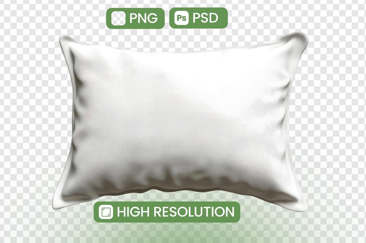 PSD mockup de almohada blanca renderización 3d realista con elemento de diseño de alta resolución para el descanso y la comodidad del sueño