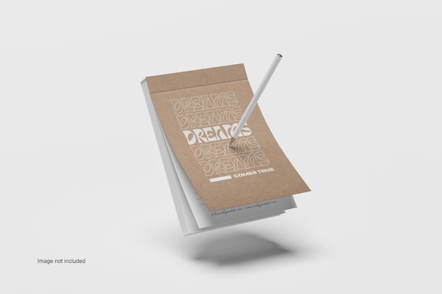 Mockup aperto del blocco note