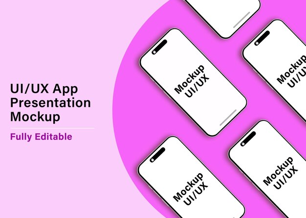 Mockup de la aplicación móvil para teléfonos inteligentes