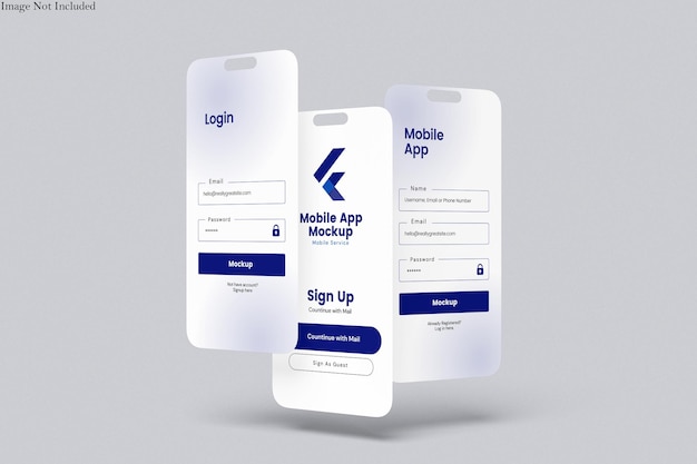 Mockup de la aplicación móvil