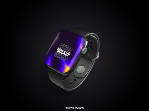 PSD mockup de arcilla de reloj inteligente premium de minimalismo negro en renderizado en 3d