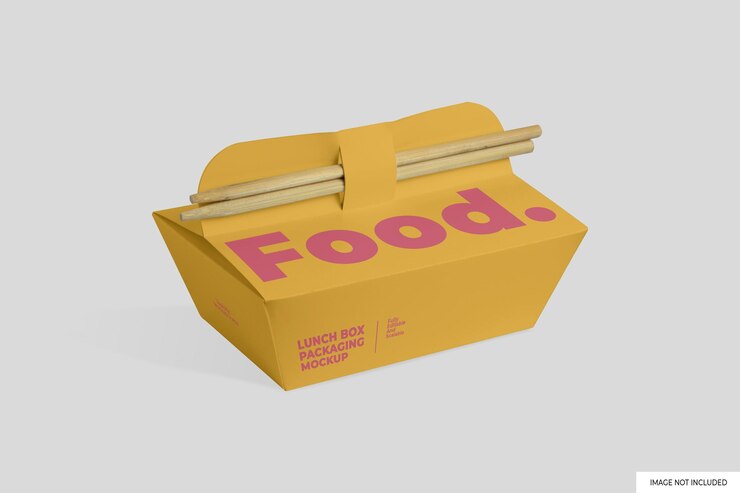 PSD mockup asiatico della scatola del pranzo