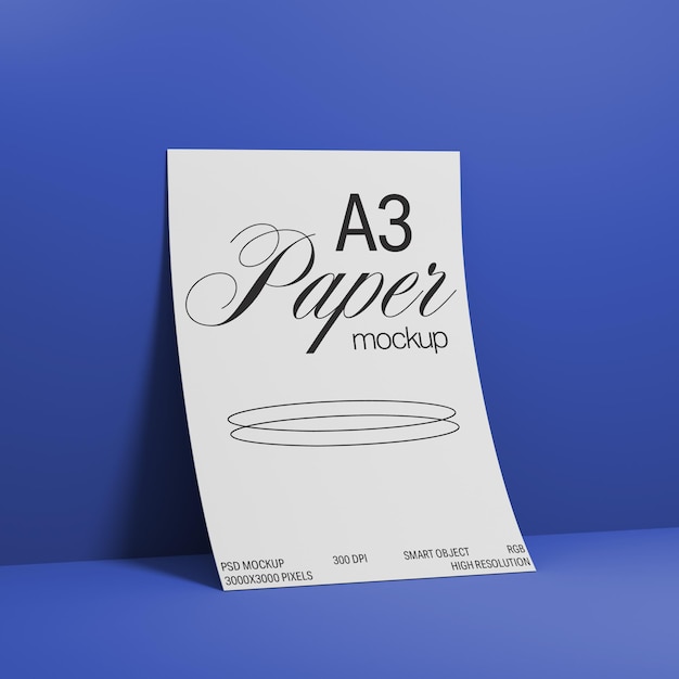 PSD mockup auf a3-papier