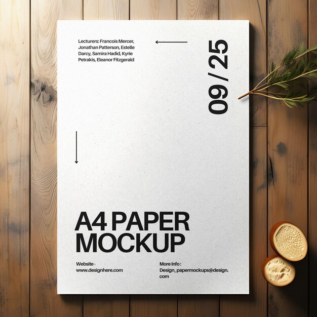 PSD mockup auf a4-papier