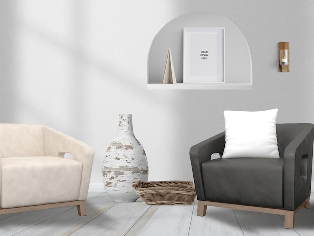Mockup auf Papier, Foto-Mockup, Mockup im Innenraum, realistisches Mockup