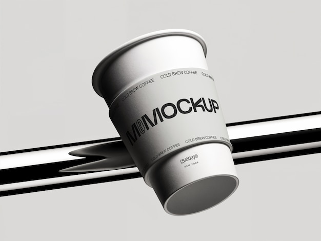 Mockup aus weißem Papierbecher