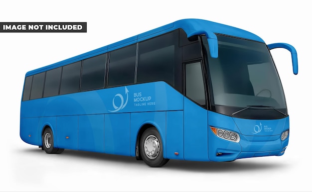 Mockup del autobús azul