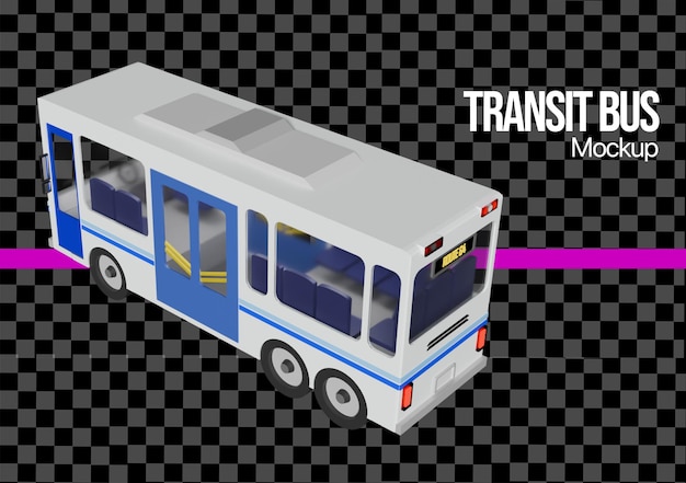 Mockup de autobús de tránsito isométrico