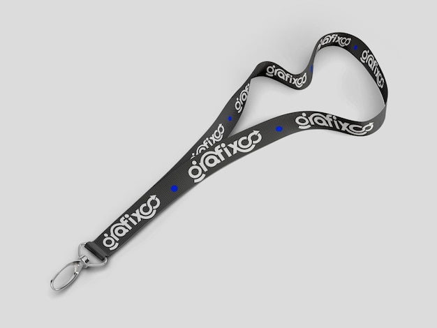 Mockup de la bande de détenteur de carte d'identité Lanyard PSD