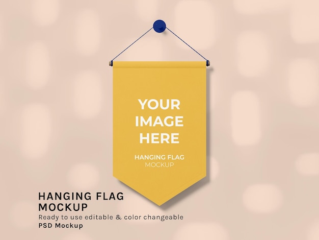 Mockup de bandera colgante para marca y presentación