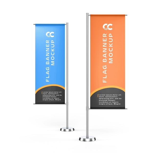 Mockup de la bandera rectangular
