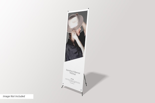 Mockup de la bandera de X de pie