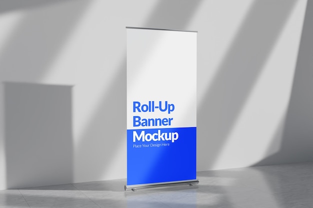 Mockup de banner enrollable para publicidad y presentaciones