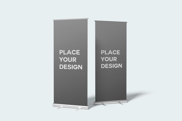 Mockup de banner enrollable