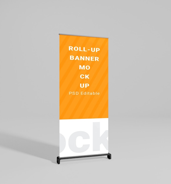 Mockup de banner enrollable