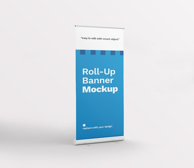 Mockup de banner enrollable