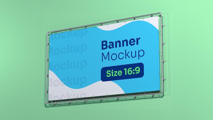 PSD mockup de banner de pared psd aislado cartel realista al aire libre