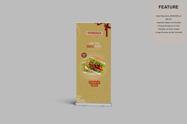 PSD mockup de banner roll up