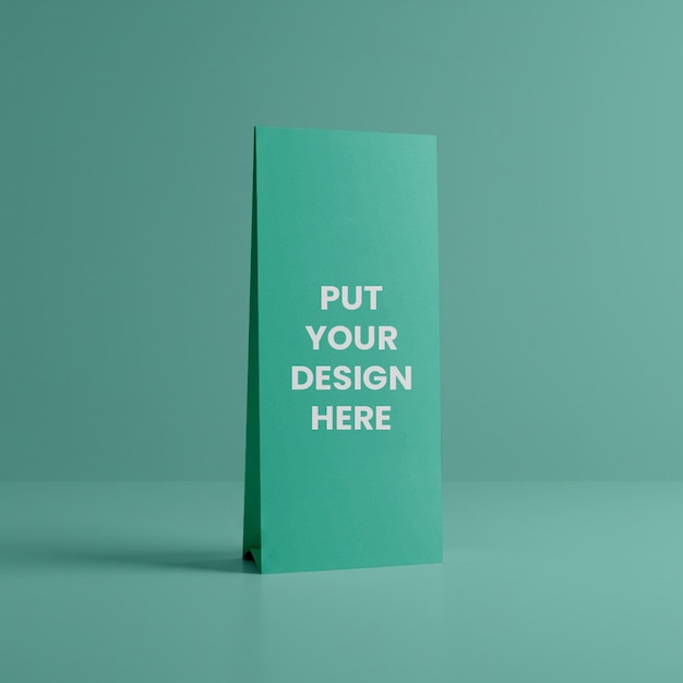 Mockup de banner vertical minimalista en verde menta para el diseño de marca