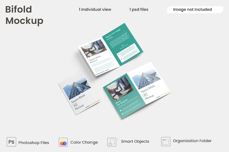 PSD mockup bifold a5 premium psd