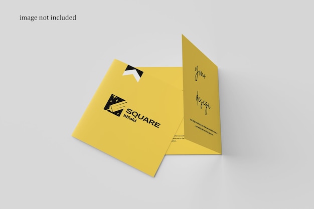 mockup bifold quadrato giallo