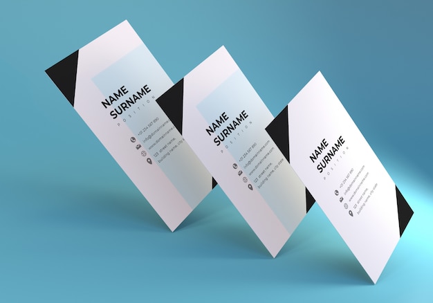 Mockup biglietto da visita galleggiante Stack