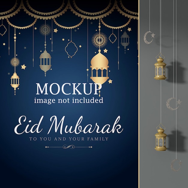 Mockup biglietto di auguri vacanza islamica