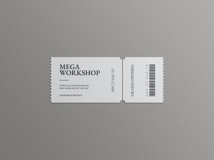 PSD mockup biglietto evento