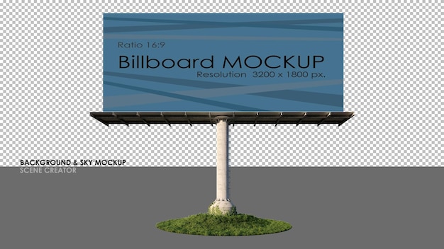Mockup-Bild von einer 3D-Rendering-Plakatwand