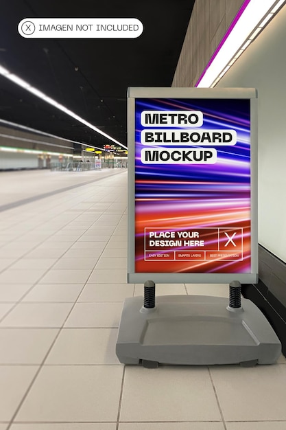 Mockup billboard underground poster promo