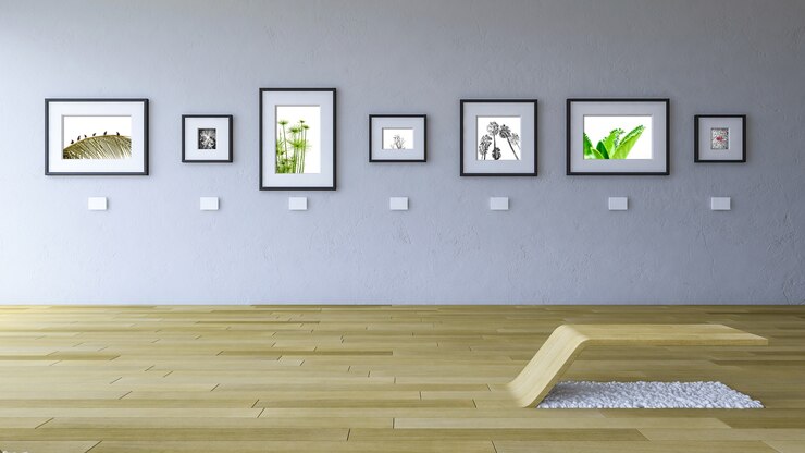 PSD mockup bingkai di galeri