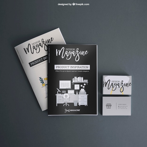 PSD mockup blanco y negro de covers