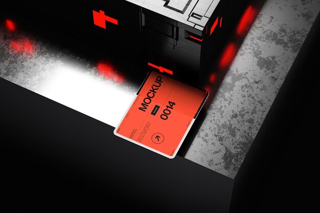 Mockup sur des blocs de tablette texturés