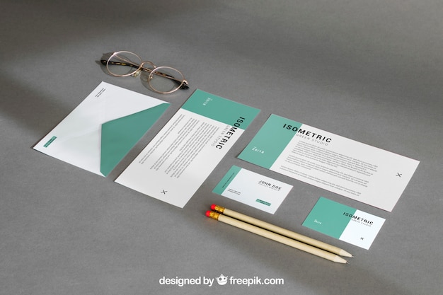 Mockup de bodegón stationery