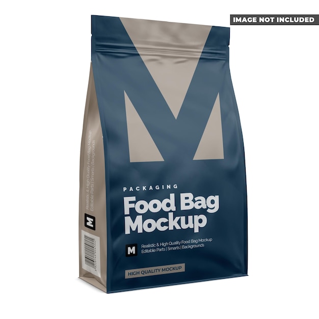 PSD mockup de la bolsa de alimentos a mitad de vista lateral