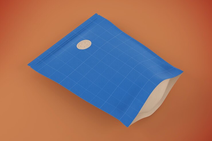 PSD mockup de la bolsa de café kraft