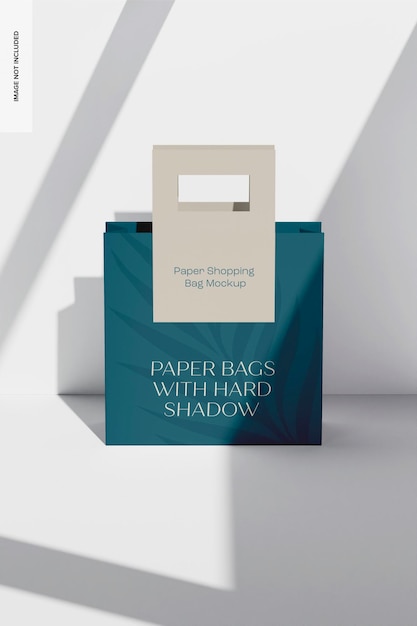 Mockup de bolsa de compras de papel, vista frontal