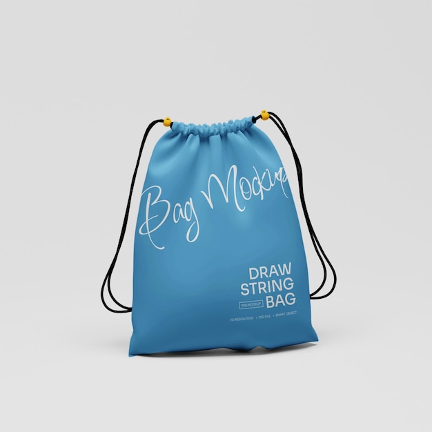 Mockup de bolsa de cordón para marca profesional