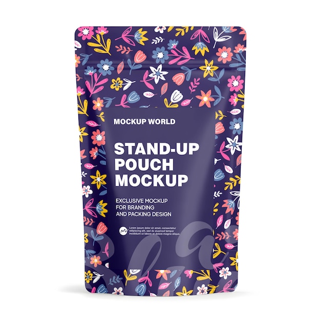 Mockup de bolsa floral de pie
