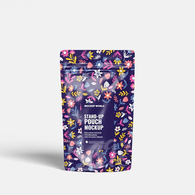Mockup de bolsa floral de pie
